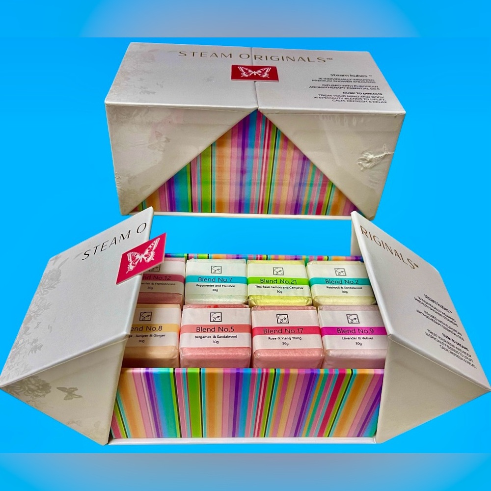Steam Originals Bath Steamers 16 Blended Scents NEW Beautifully Packaged box